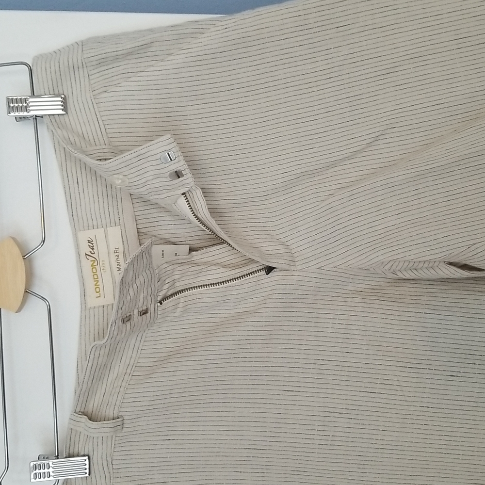 Victoria Secret Vintage London Jean Marisa Fit Linen Pants size 8 NWOT - Picture 3 of 7